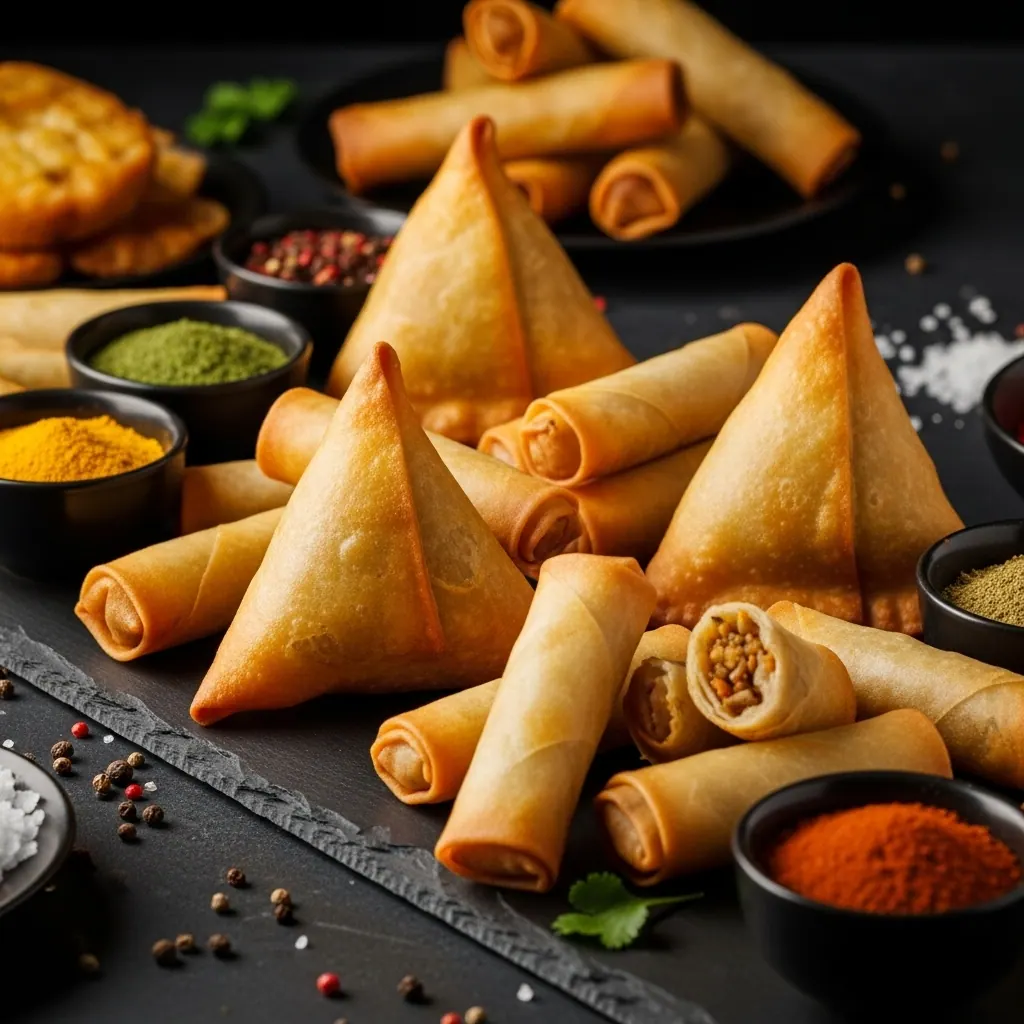 A selection of prepared savoury food products